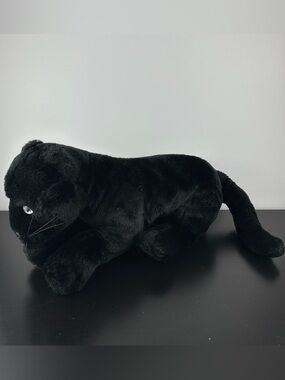 Rainforest Cafe Black Panther Jaguar 14" Green Eyes Plush Stuffed Animal